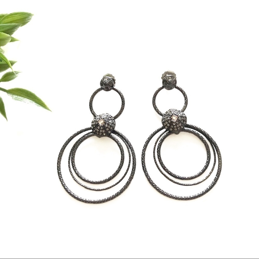 LIA SOPHIA Amplified Gunmetal Multi-Hoop Earrings